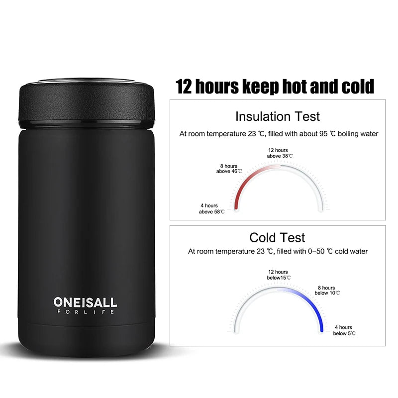 Thermo Cup Travel Mug Coffee Tea Insulated Steel Thermal Mug With Tea Infuser Bottle for Water Coffee Tea Vacuum flask Tumbler